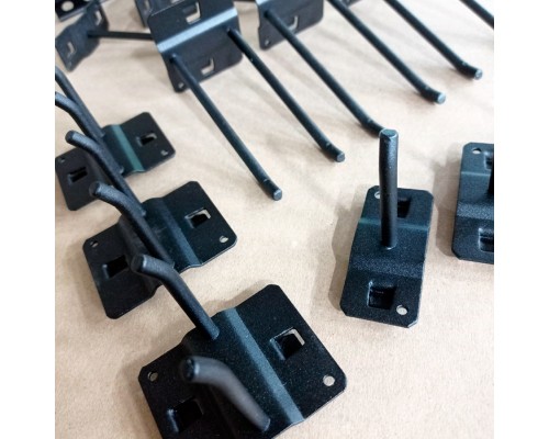 Навесные металлические аксессуары на панель перфорированную - 17 предметов